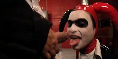 Amber Rayne (as Harlequin) & Ron Jeremy (as The Penguin)