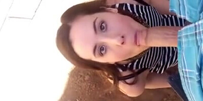 Our outdoors quickie ends with a facial