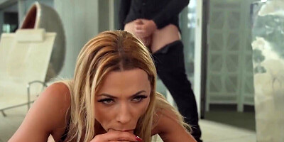 Shalina Devine getting both of her holes fucked in MFM