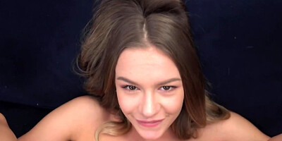 Teen chick is being fucked in her head and pussy in hot POV scene