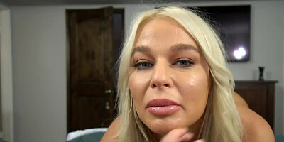 Blonde MILF sneaks in stepson's room to have quick fuck