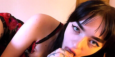 Cute teen takes big load