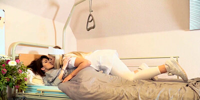 Teen caught masturbating by lesbian nurse and she gets pussy licked and intense fingering