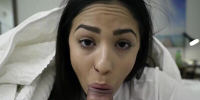 Sensual girl Serena Santos banging in a POV-style sex video