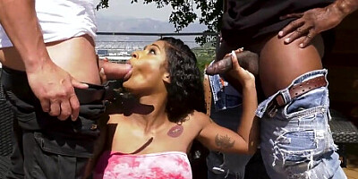 Busty Ebony Sarai Minx Seduces Her Husband And His Buddy