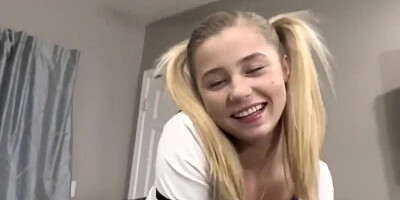 Petite School Girl Step Daughter Carolina Sweets Seduces her Step Dad!