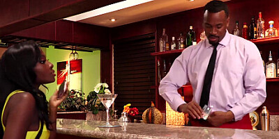 Sexy Babe Osa Lovely Rides Bartender’s BBC And Gets His Load In Her Mouth