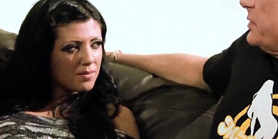 Foot fetish – mature dudes fuck a brunette milf in threesome