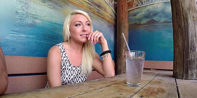 Slutty blonde Valerie White is fingered and fucked by three guys