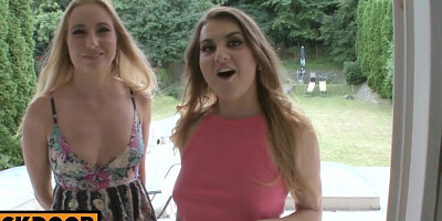 Splendid blonde girl polishes a hard cock and gets fucked anally