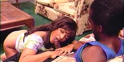 Horny black couple is having sex in this vintage porn video