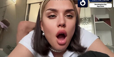 Sexy student plays the role of a horny maid using a dating app