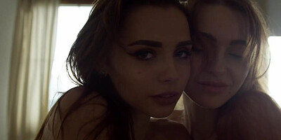 Splendid girls are kissing and making out in this lesbian video