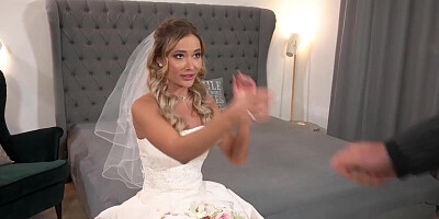 VIP4K. Guy doesn't lose his chance and seduces bride in wedding dress
