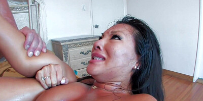 Curvaceous Asian harlot is submitted to a hardcore pussy pounding