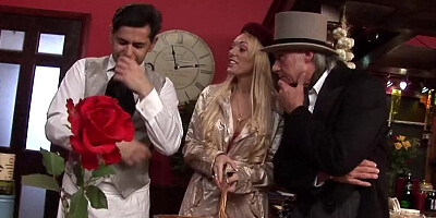 Amazing maid loves sharing delicious cocks with another babe