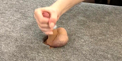 Naughty MILF plays with that man's dick and gives him a handjob