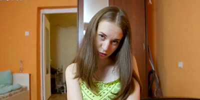 Teen cutie blows her stepbrother and fucks with him nicely