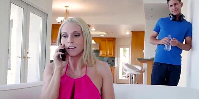 Good looking stepmom swallows young dick and fucks hard