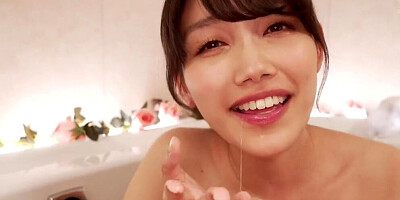 Asian cutie sucks that dick and gets fucked in the bathroom