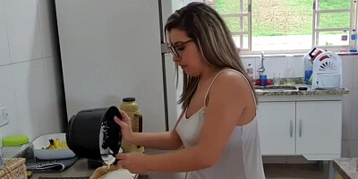 Nerdy MILF is filmed while walking around in that short skirt