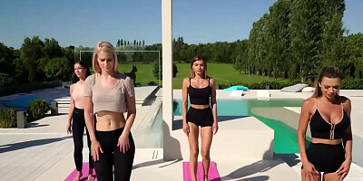 Fit hottie with a perfect ass fucked outdoors after a yoga exercise