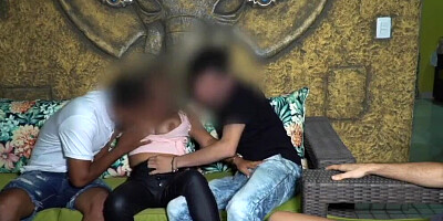 Son Having A Threesome With His Colombian Stepmom For Money