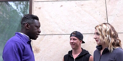 Blond Babe Gets Nailed by a Black Cock and Her Guy Loves