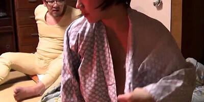 Busty Asian mom is being fucked by that creepy old neighbor