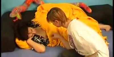 Dude walks in on sleeping mature