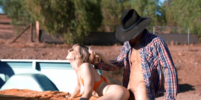 Scott Nails and Lilly Bell are fucking outside on a sunny day