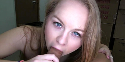 Sweet looking blodne babe gets rammed by her super horny partner