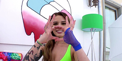 Inked Latina analyzed and creampied by hung fellow