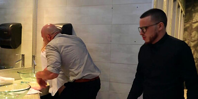 A quick hardcore ramming in a public toilet