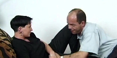 Chubby brunette stepdaughter taking stepdad cock in mouth