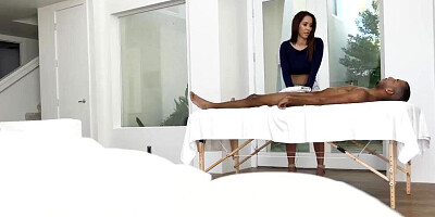 SPYFAM Step Mom Massages Big Black Ailing Cock
