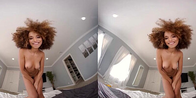 Cecilia Lion is riding dude's cock in a homemade VR