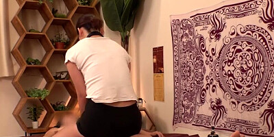 Sexy Masseuse Riding Client In Japanese Massage