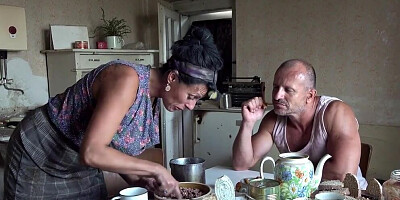 Girl is tied up in the basement and fucked by a kinky master