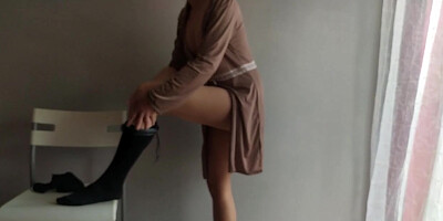 Polish MILF Playing with Stockings and Tihgts. dirty Talking