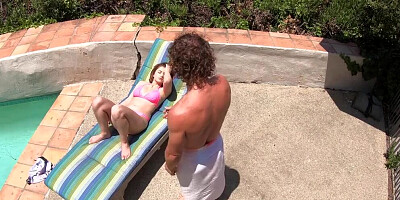 SPYFAM Pervert Step Bro Stalks Step Sister Sunbathing