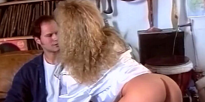 Classic porn video shows a horny MILF taking cock up the ass