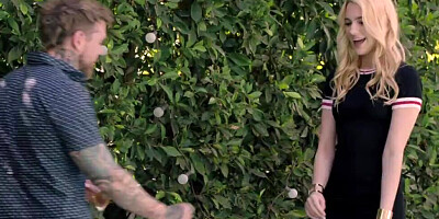 Two randy dykes are joined by a well-hung gentleman for an FFM threesome
