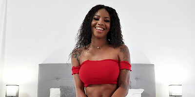 Ebony sweetheart was asked to demonstrate her best oral skills on a nude audition