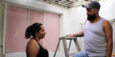 Fucking the electrician at home