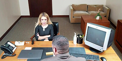 Busty secretary Vivianne Desilva is having sex in the office