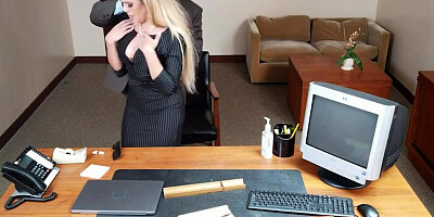 Busty secretary Vivianne Desilva is having sex in the office