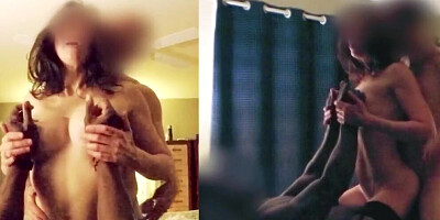 Cheating housewife is having MMF threesome in the hotel room