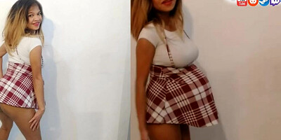 Aliah is 9 months pregnant and tries on clothes that she wore for photo shoots