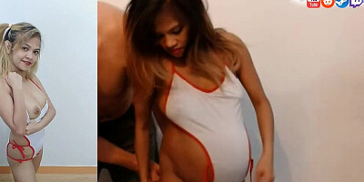 Aliah is 9 months pregnant and tries on clothes that she wore for photo shoots